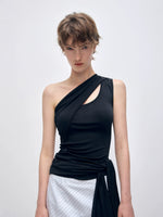 Irregular Slanted Single Shoulder Vest
