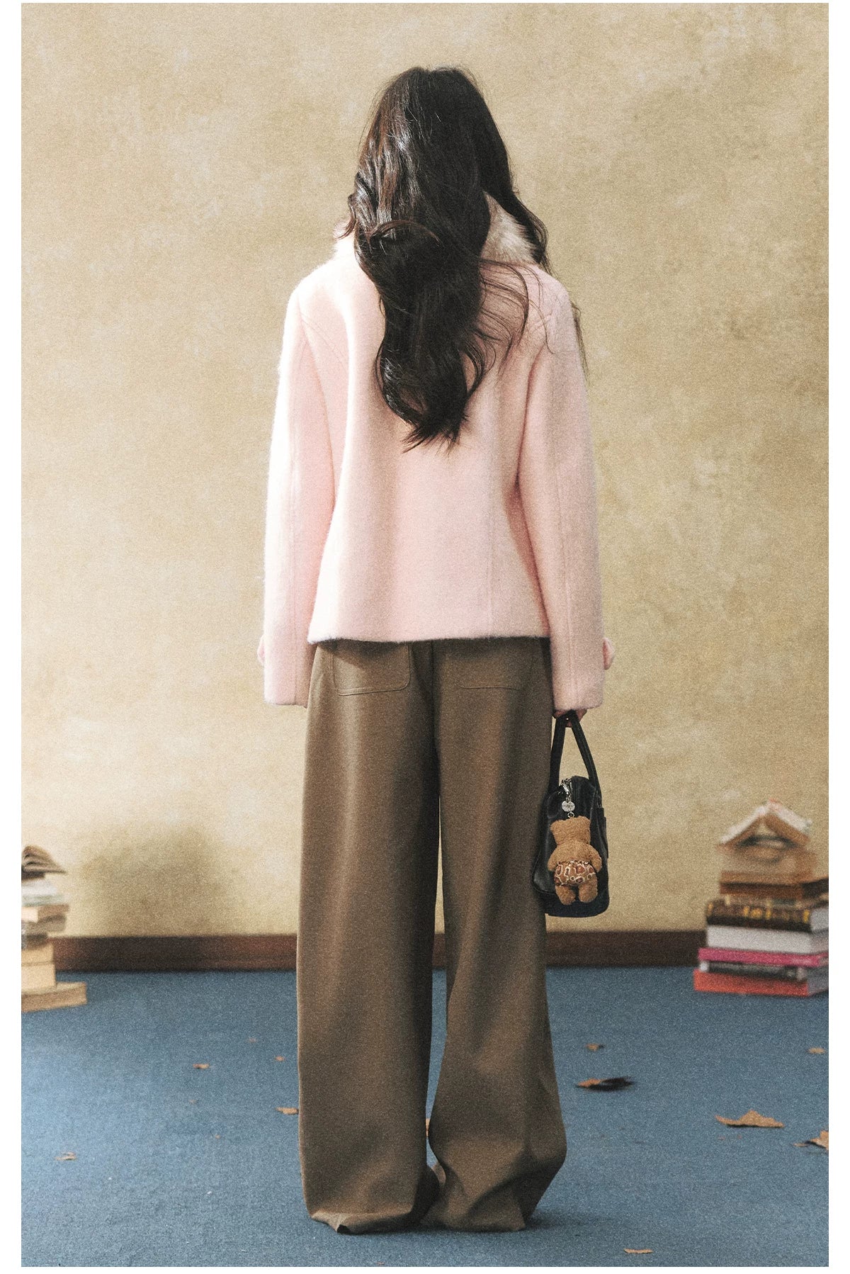 Vintage Double Breasted Bow Collar Coat