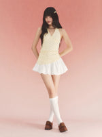 Yellow Polka Dot Halter Dress