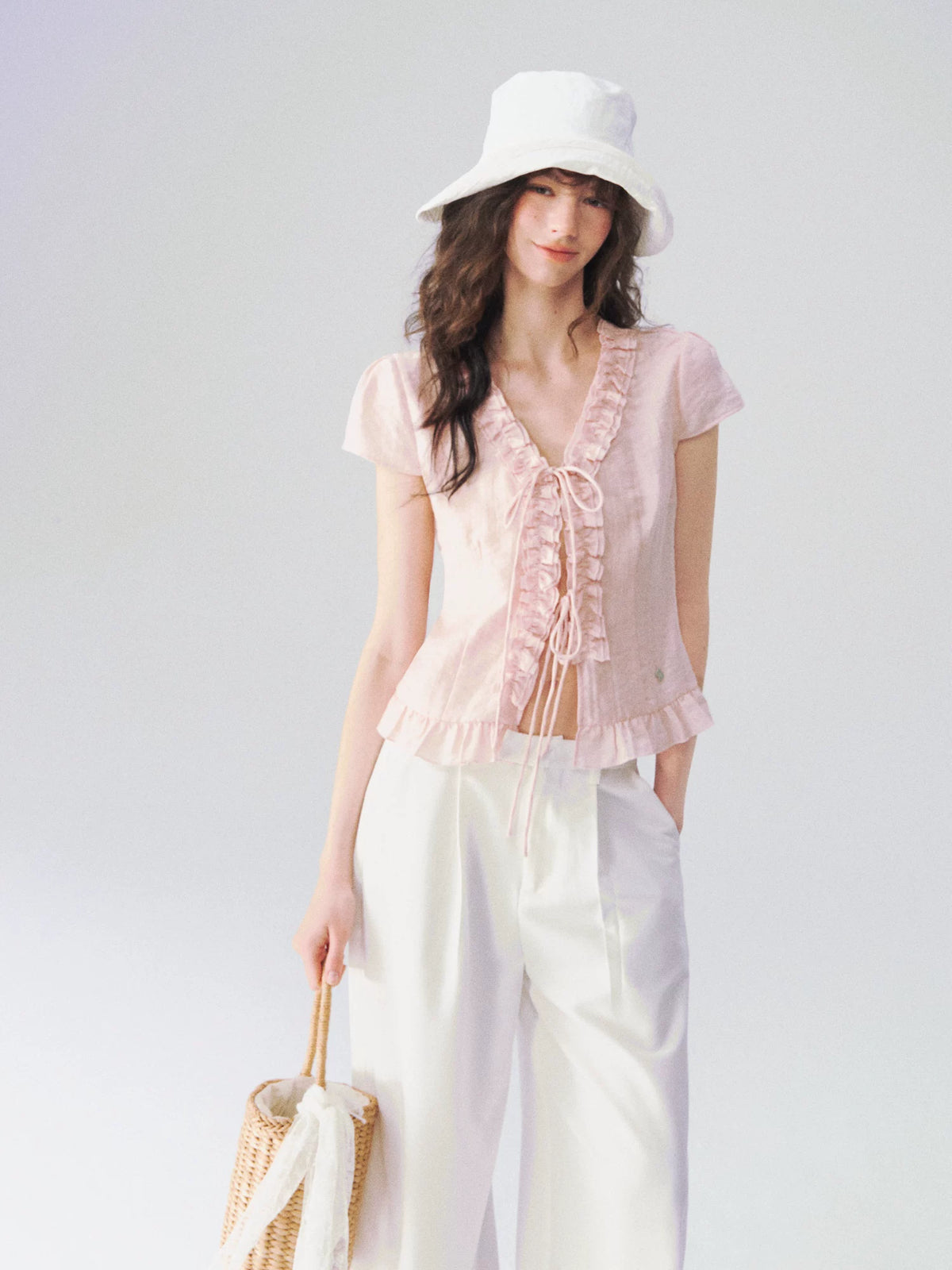 Lace Trim V Shirt