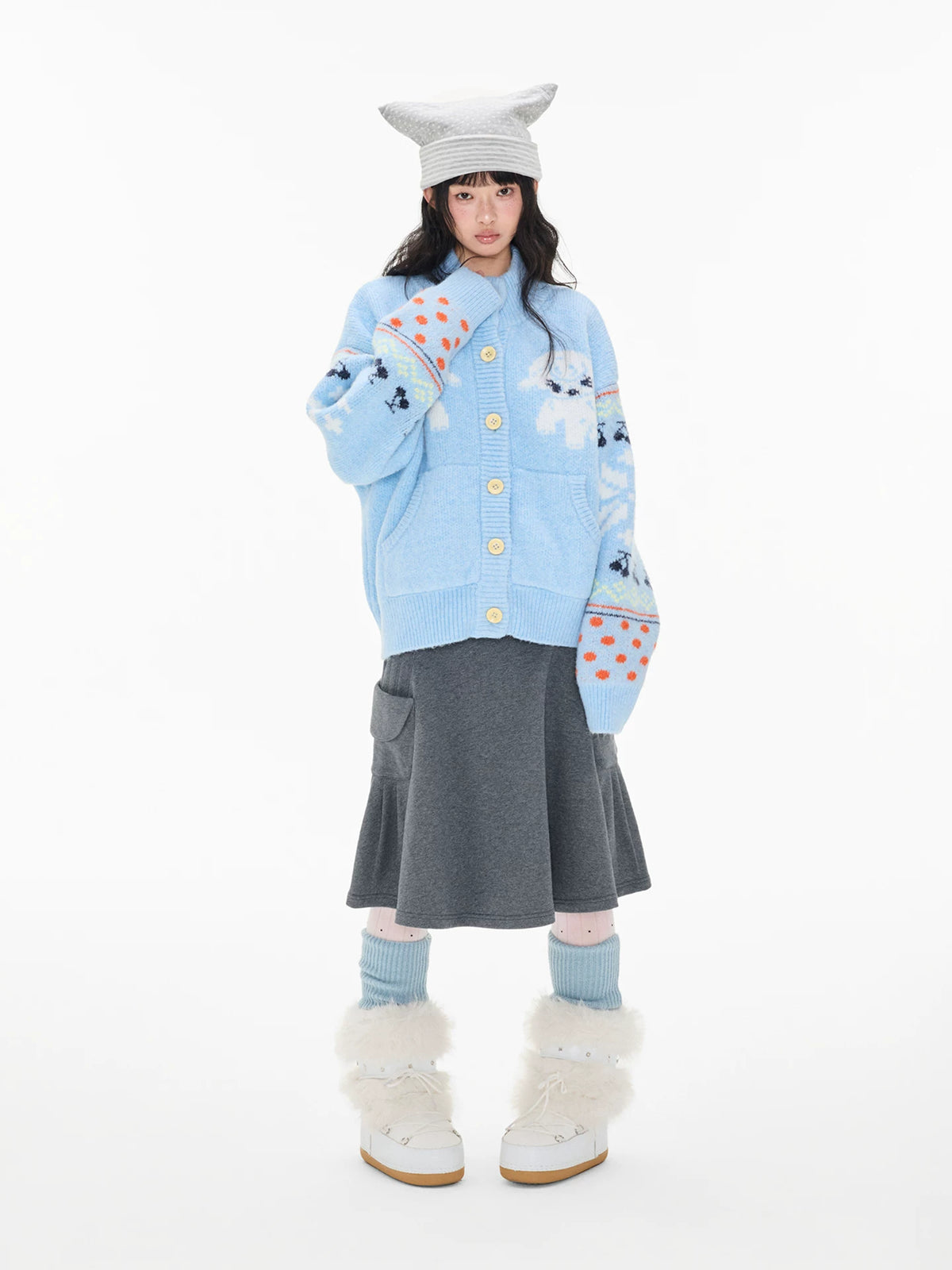 Fair Isle Sheep Knit Cardigan