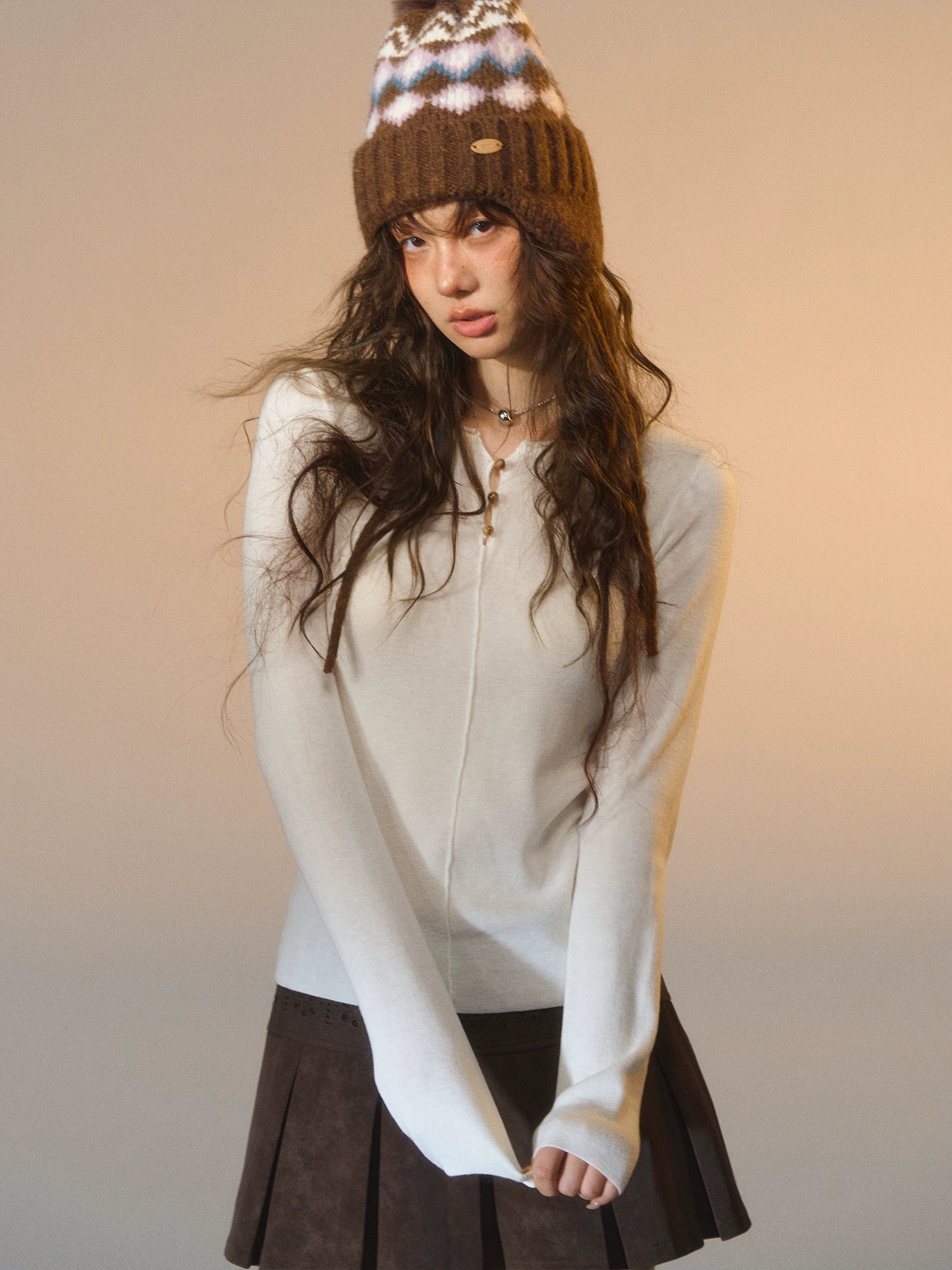 Stripe Button Rib Top