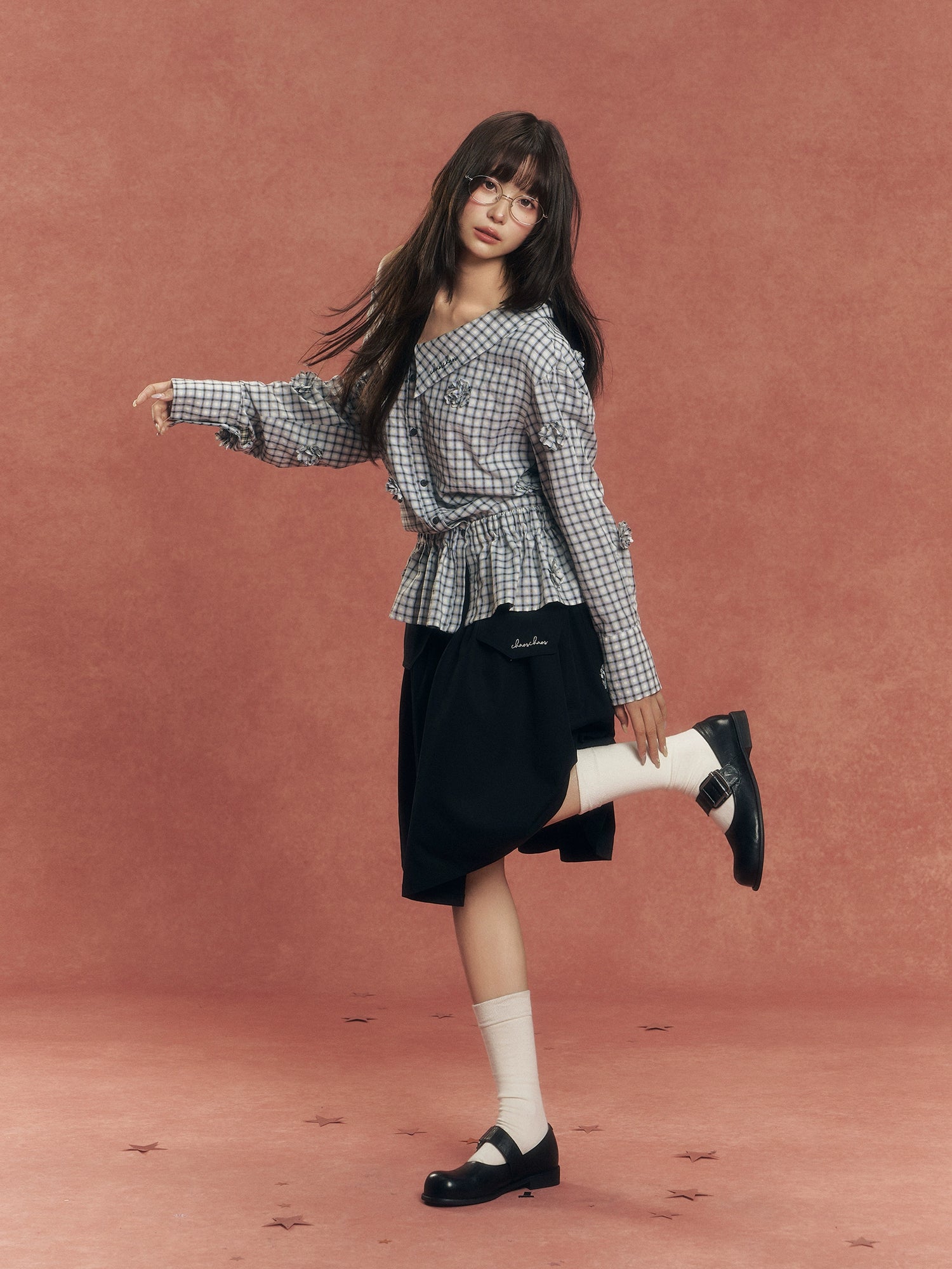 3D Floral Off-Shoulder Shirt