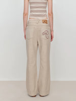 Flared Pants with Back Pocket Logo Embroidery