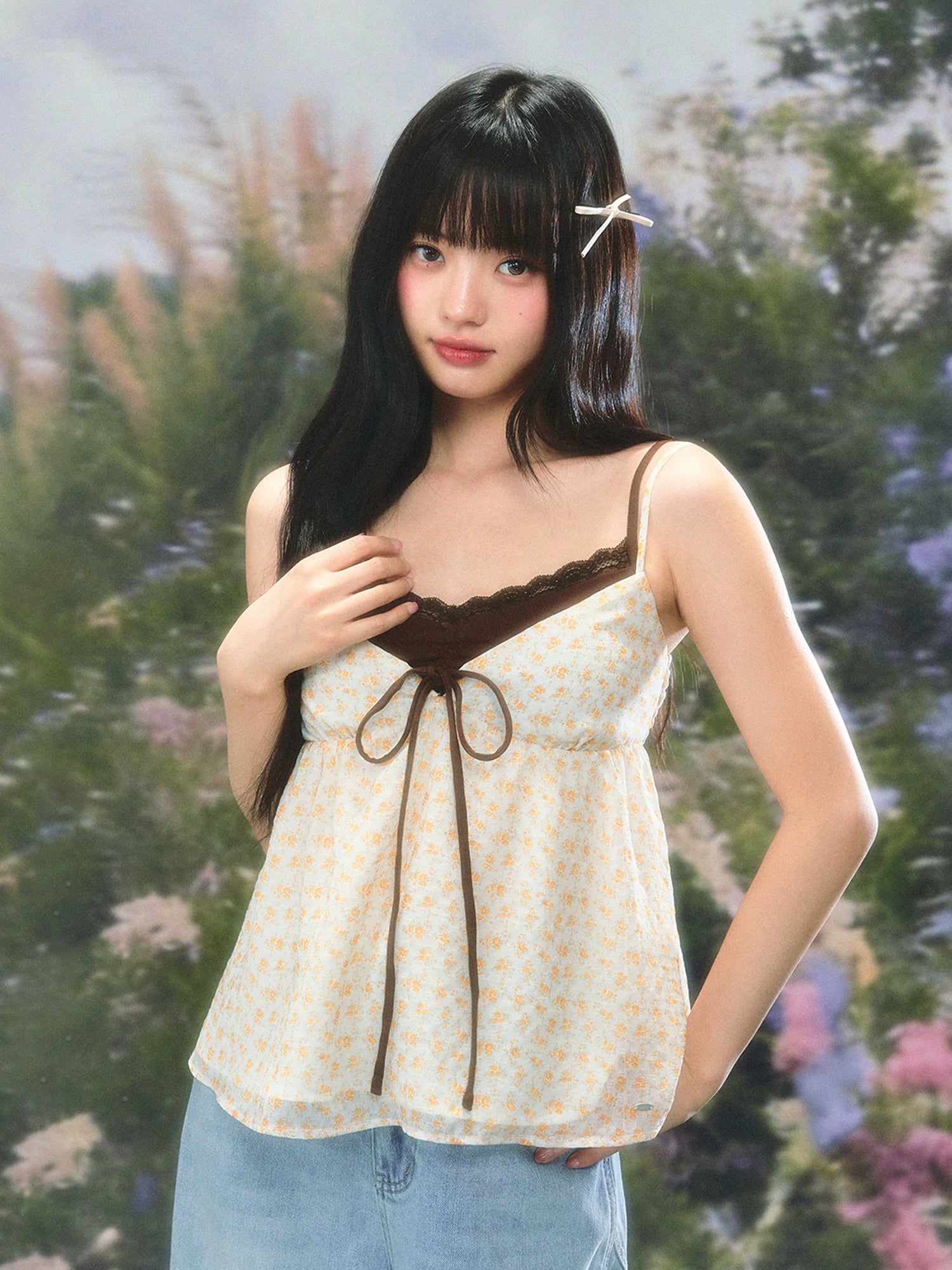 Vintage Floral Tie Cami Top