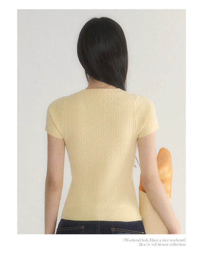 Classic V-Neck Knit Top