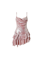 Irregular Ruffle Bowknot Dress