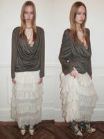 Lace Draped Neck Top