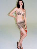 Leopard Print Bikini Three-Piece Set