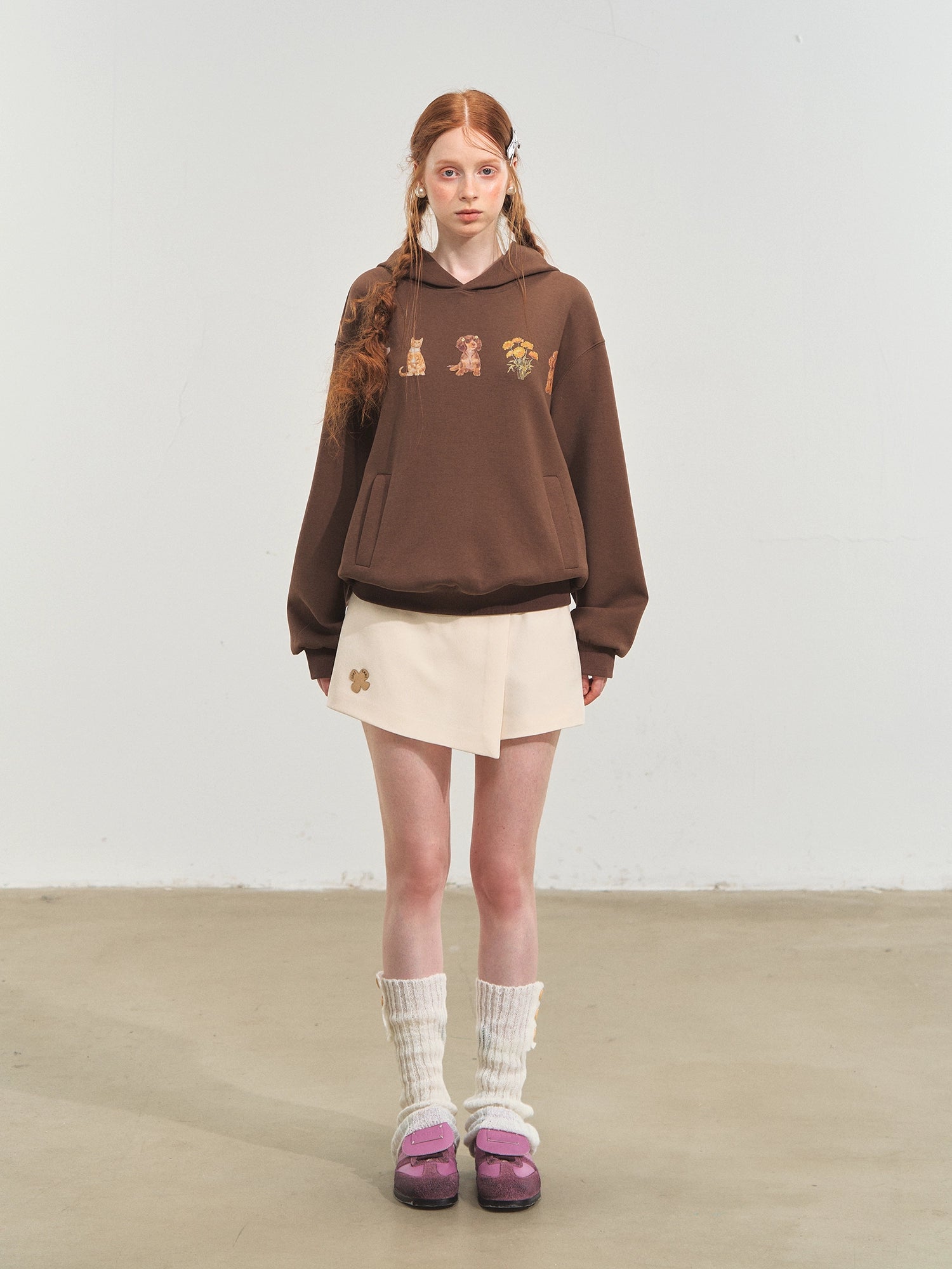 Gray &amp; Brown Pet Party Hoodie