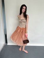 Two-Tone Tie-Strap Knit Bustier