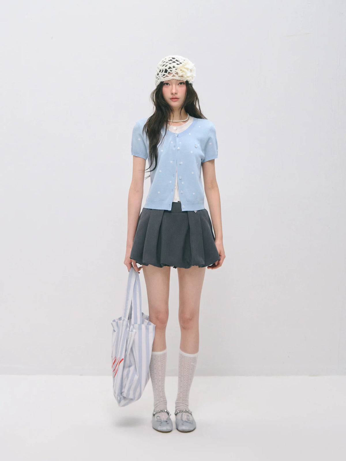 Polka Dot Layered Knit Tee