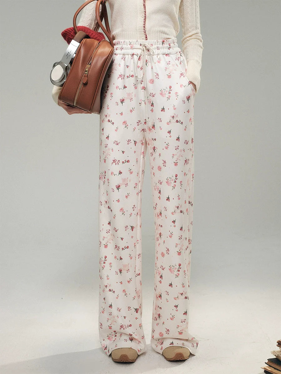 Rose Printed Sweatshirt Set