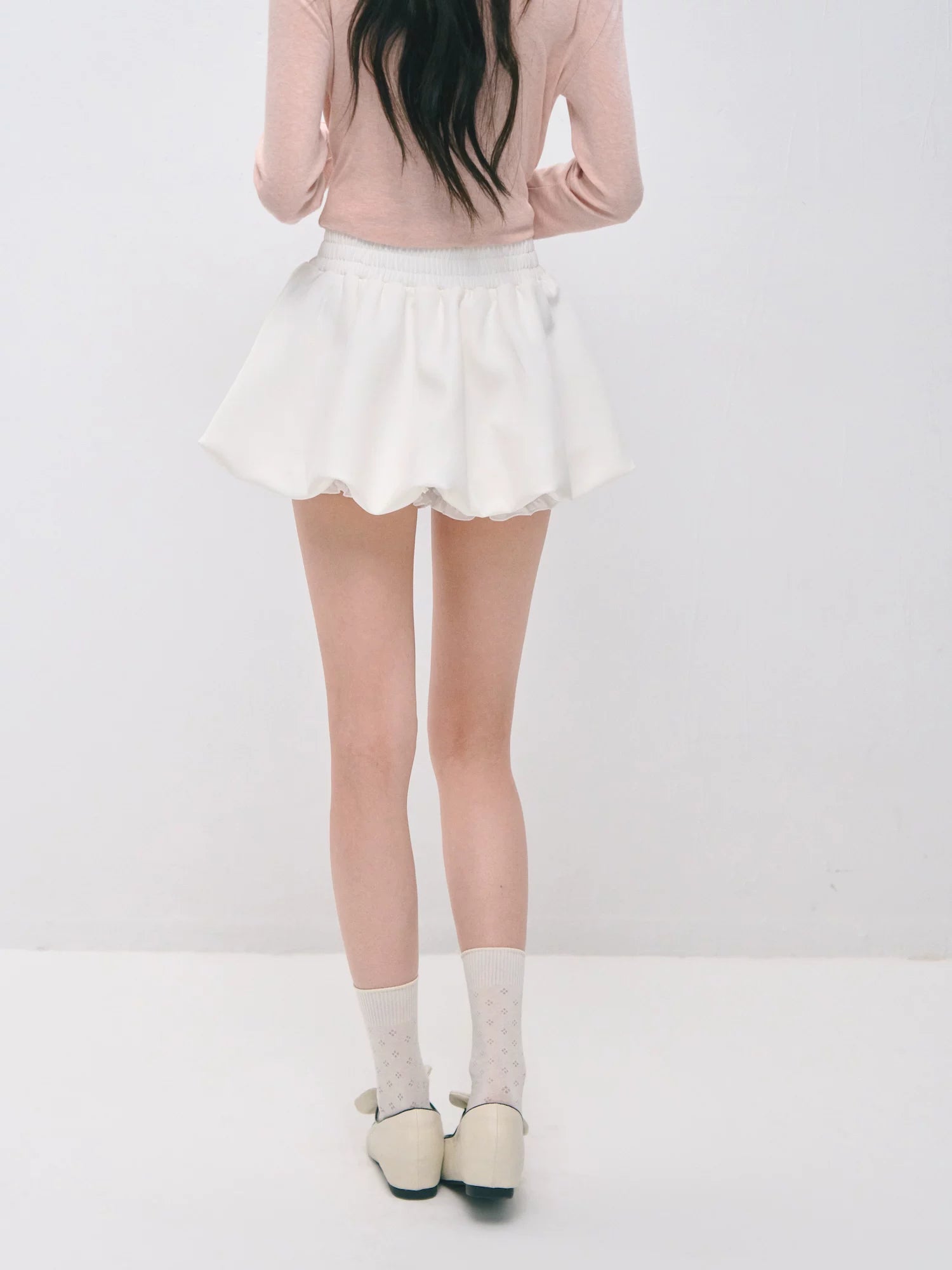 Pleated Bubble Mini Skirt