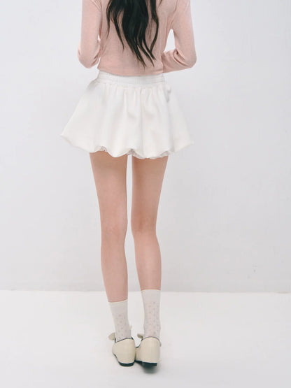 Pleated Bubble Mini Skirt