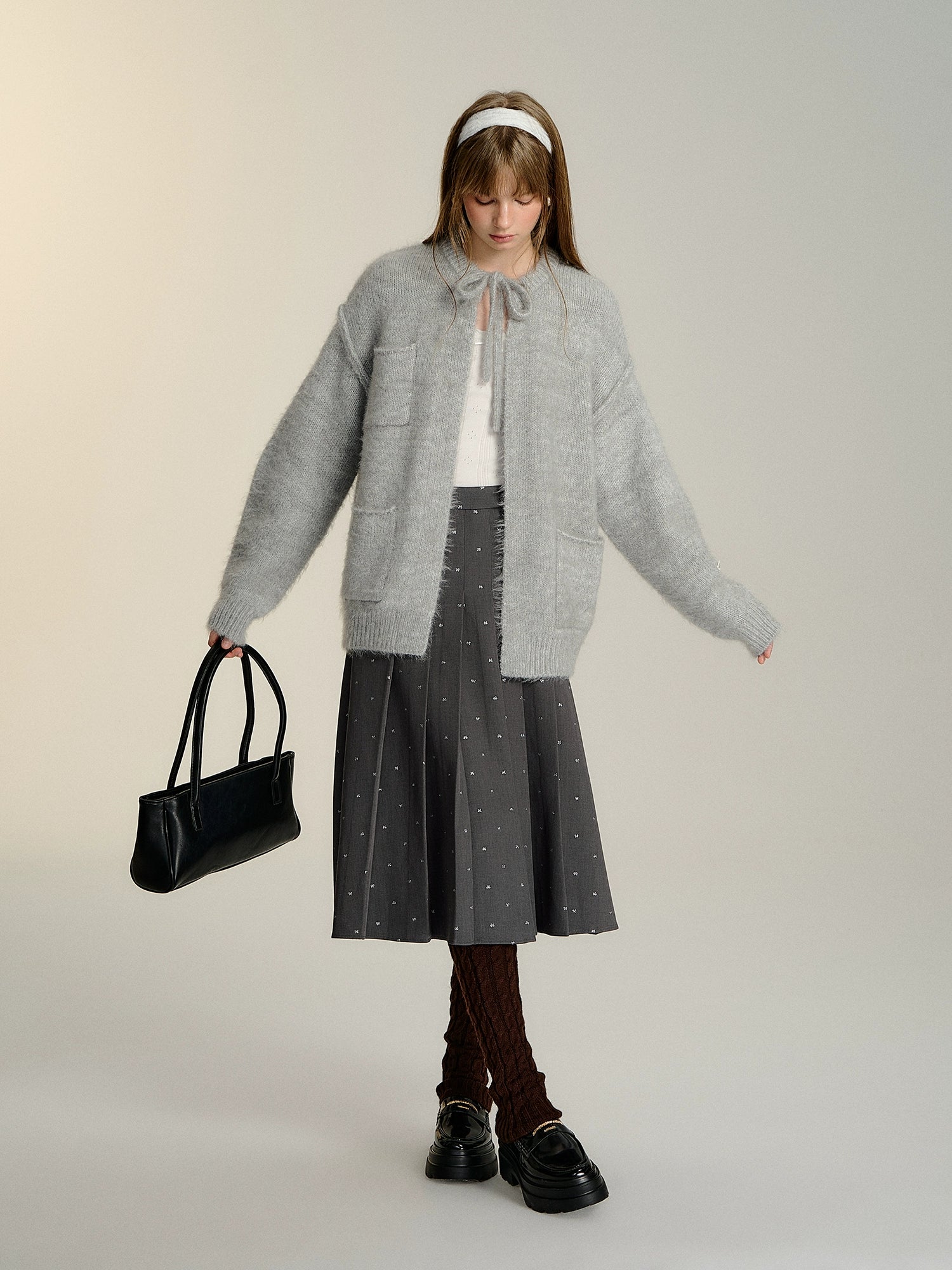 Plush Drawstring Cardigan