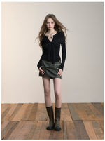 Dual-Wear Draped Knit Blouse