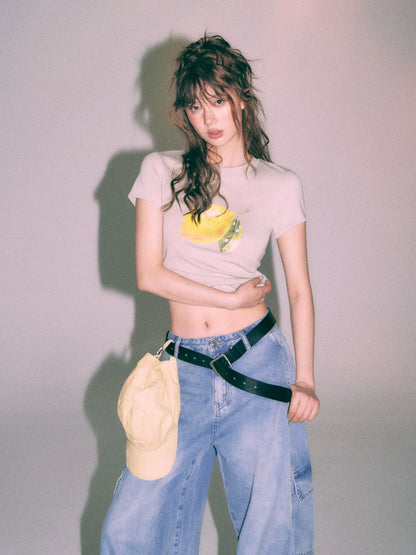 Summer Lemon Printed T-shirt