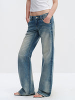 Cat Whisker Low-Waist Straight Jeans