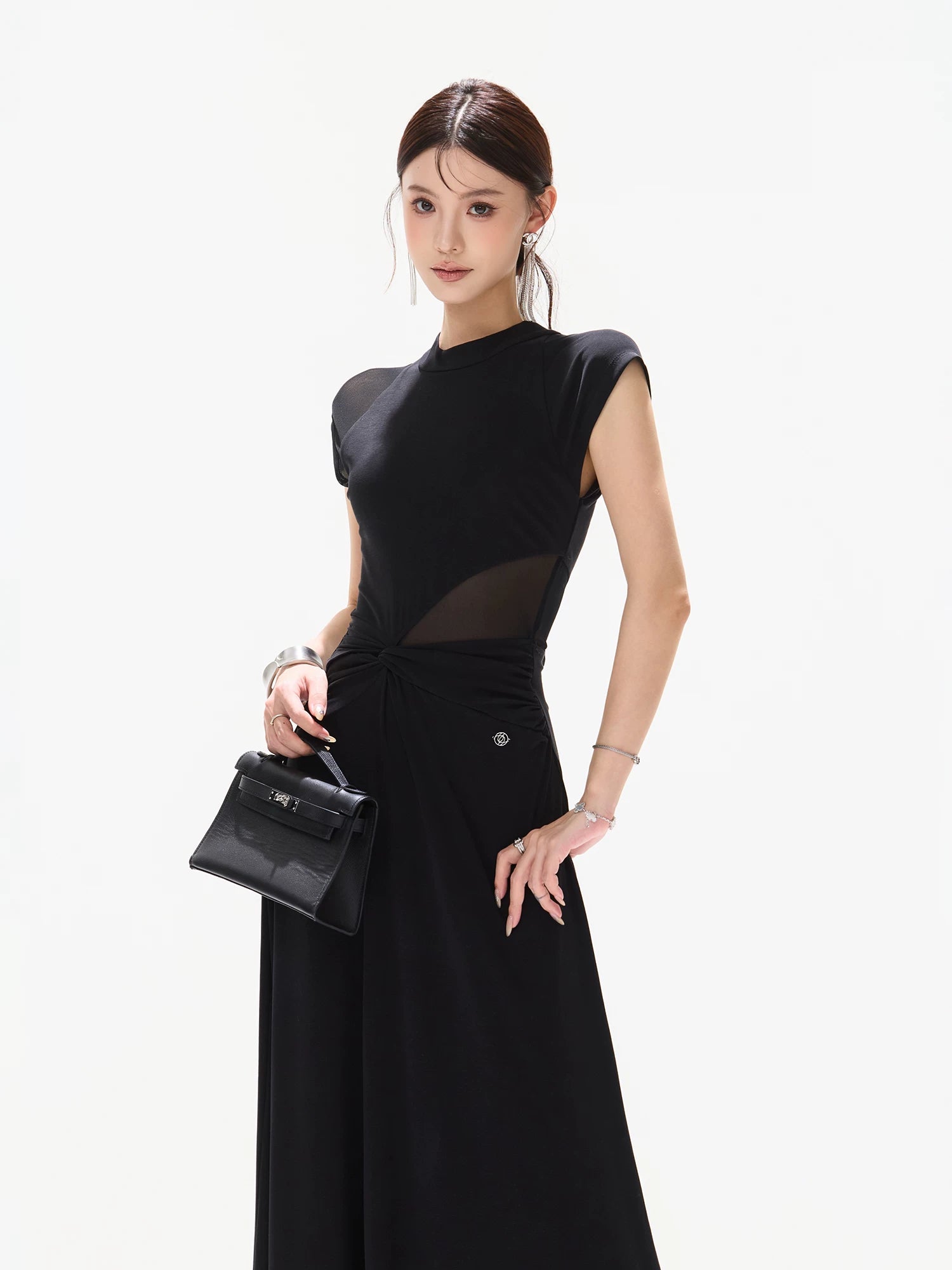 Black Swan Mesh Maxi Dress