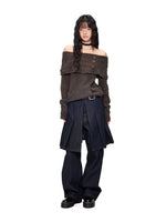 Napoleon Off-Shoulder Knit Sweater