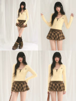 Jacquard V-Neck Knit Cardigan