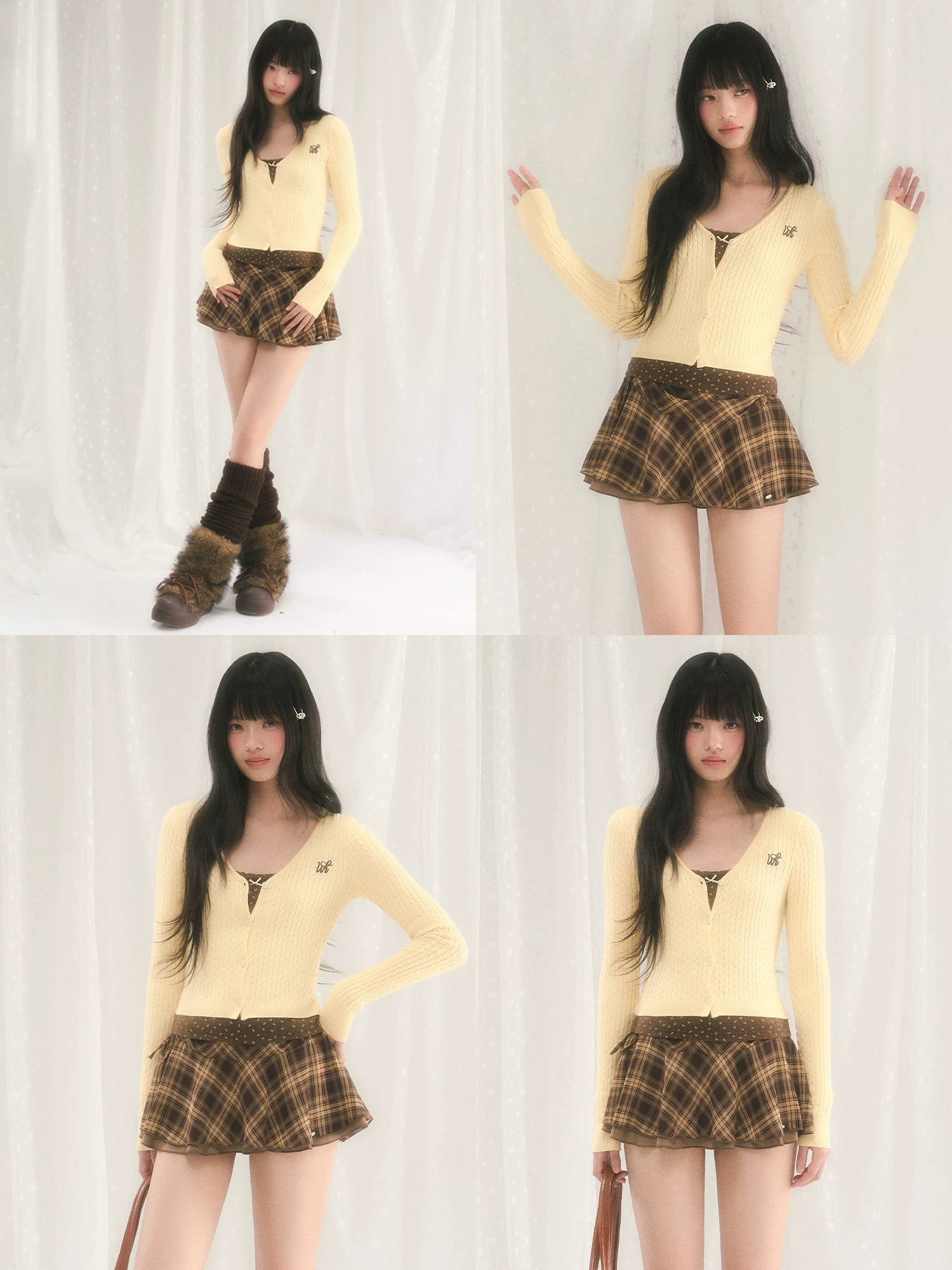 Jacquard V-Neck Knit Cardigan