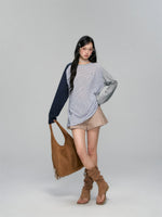 Pleated A-line Khaki Shorts