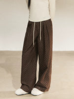 Vintage Polka Dot Straight-Leg Pants