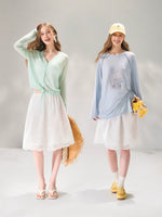 Lace Hem Embroidered Skirt