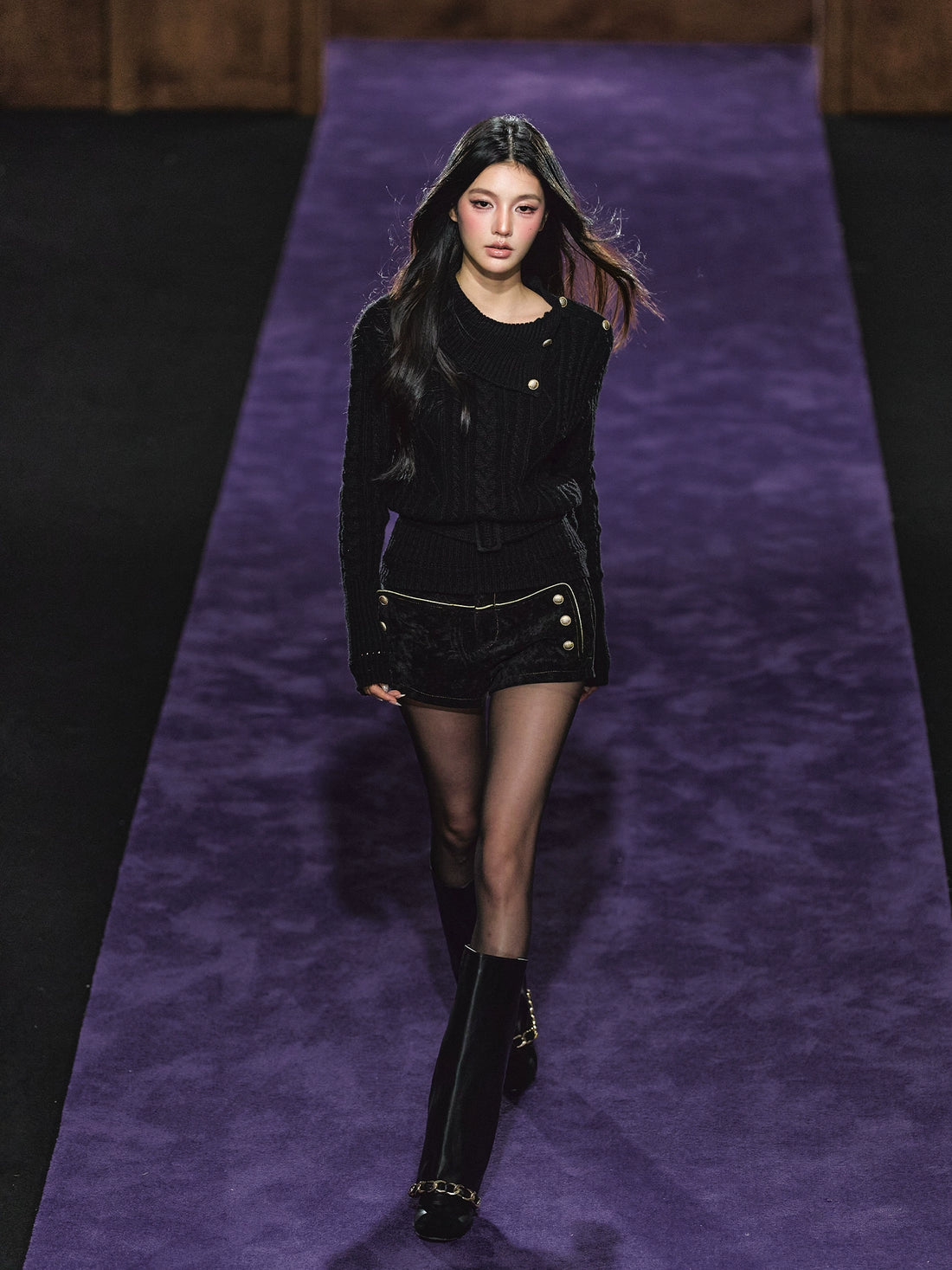 Wool Cable Mock-Neck Sweater