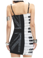Piano Key Bodycon Mini Dress