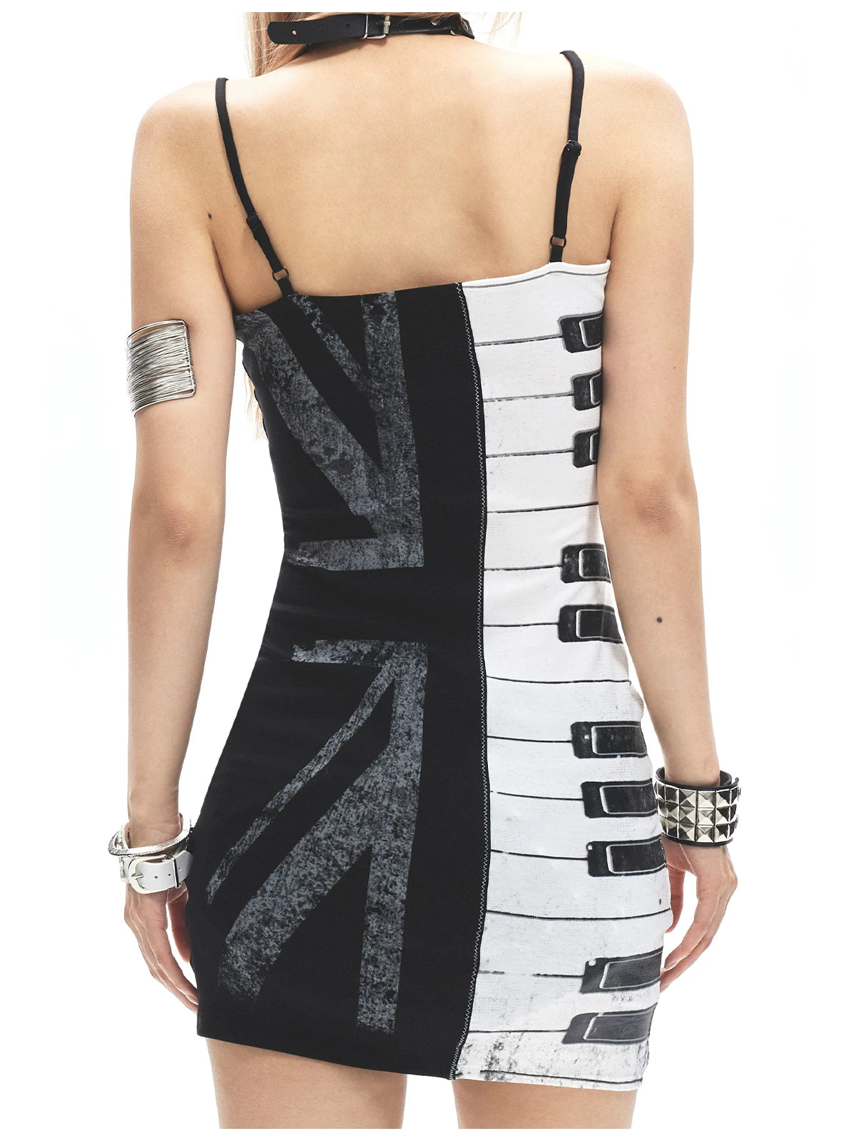 Piano Key Bodycon Mini Dress