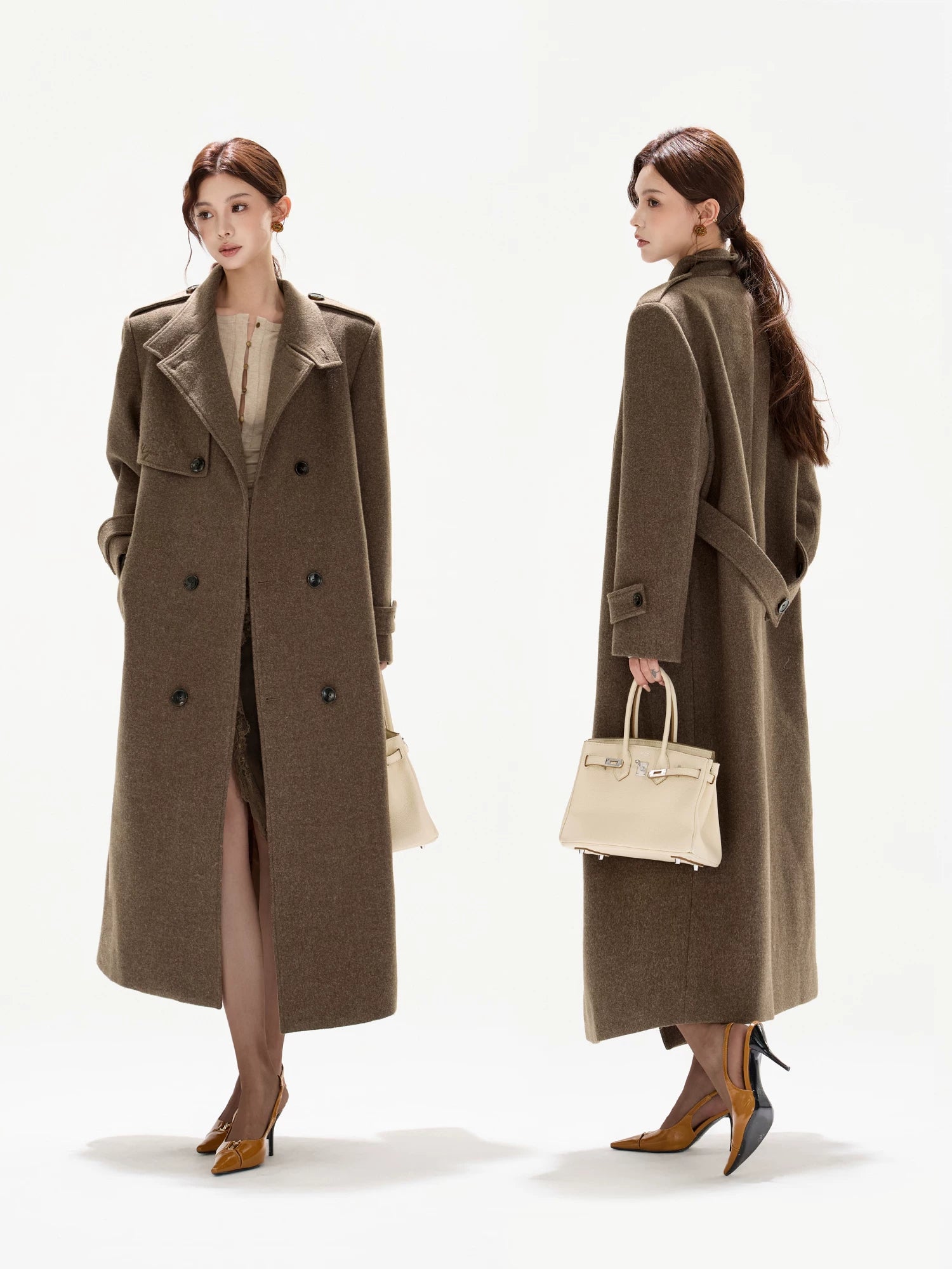 Brown Wool Blend Coat