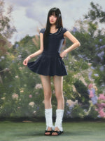 Plaid Collar A-Line Dress
