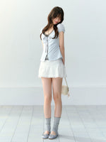White Cotton Lace A-Line Skirt