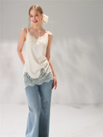 Lace Trim Silk Camisole
