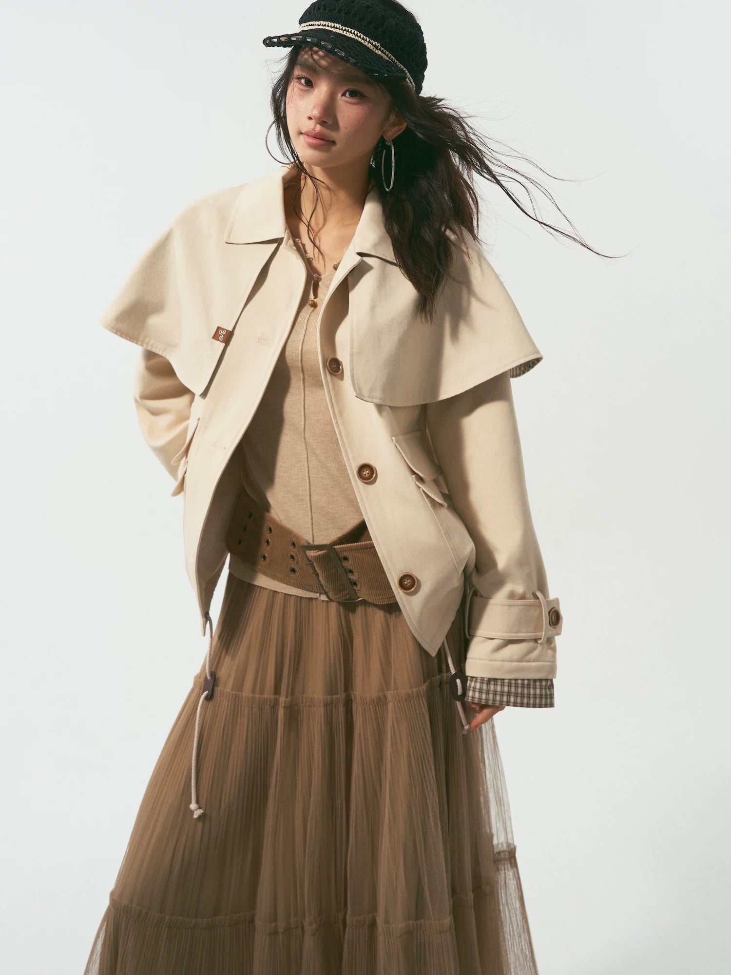 Detachable Cape Jacket