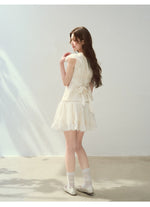 “Shell Girl” Ruffle Layered Shirt & Skirt Set