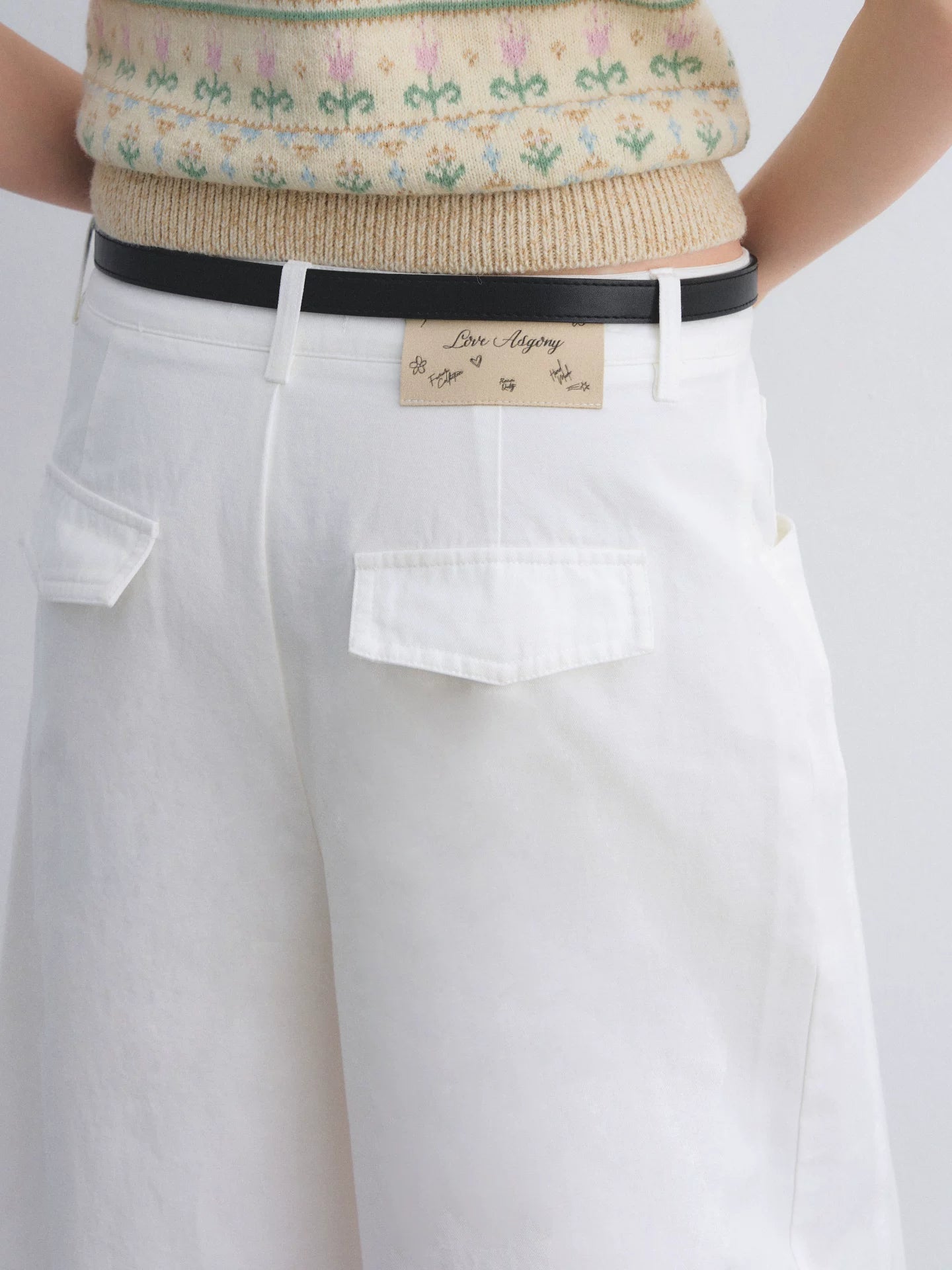 Plaid Cuff Curved Pants