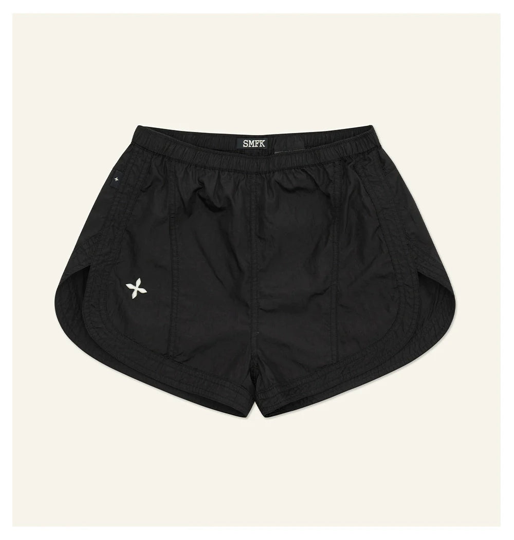 Ancient Myth Metallic Skin Embroidered Athletic Shorts