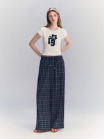 Plaid Wide-Leg Pants