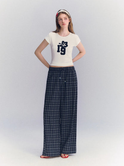 Plaid Wide-Leg Pants