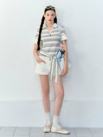 Layered Polo Knit T-Shirt