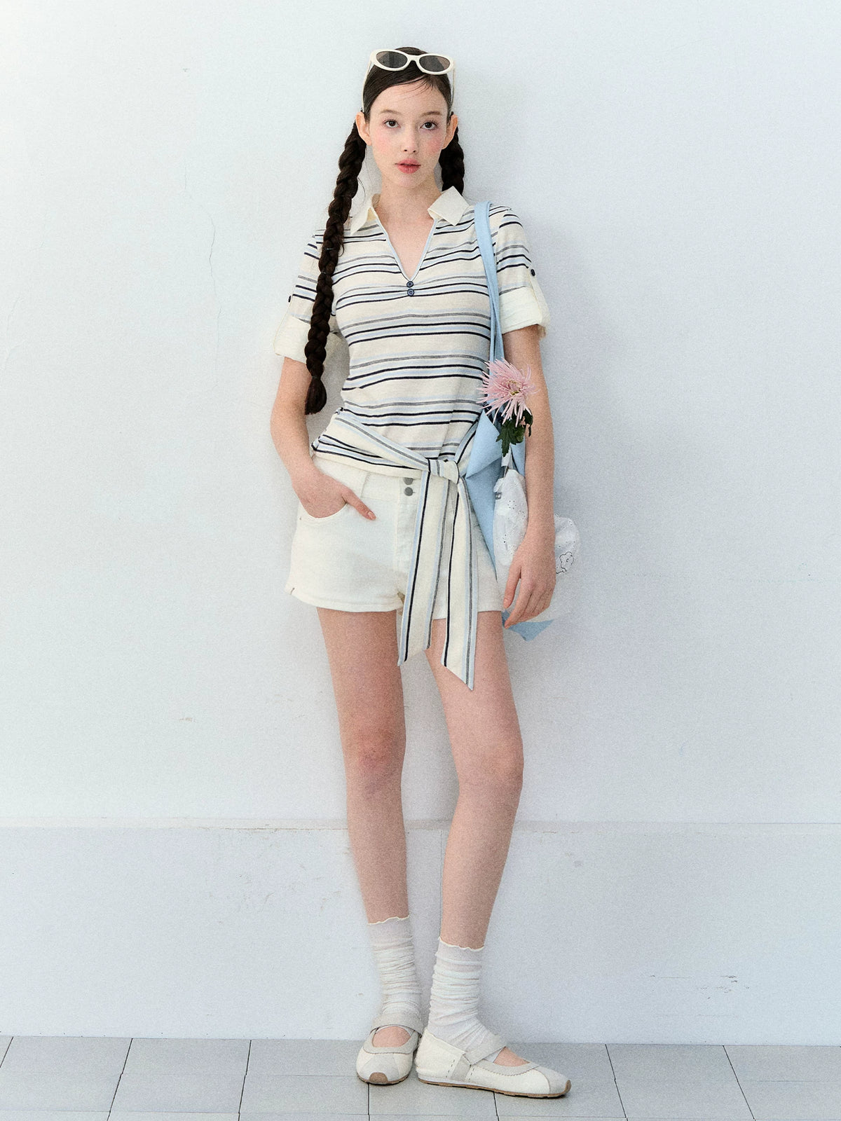 Layered Polo Knit T-Shirt