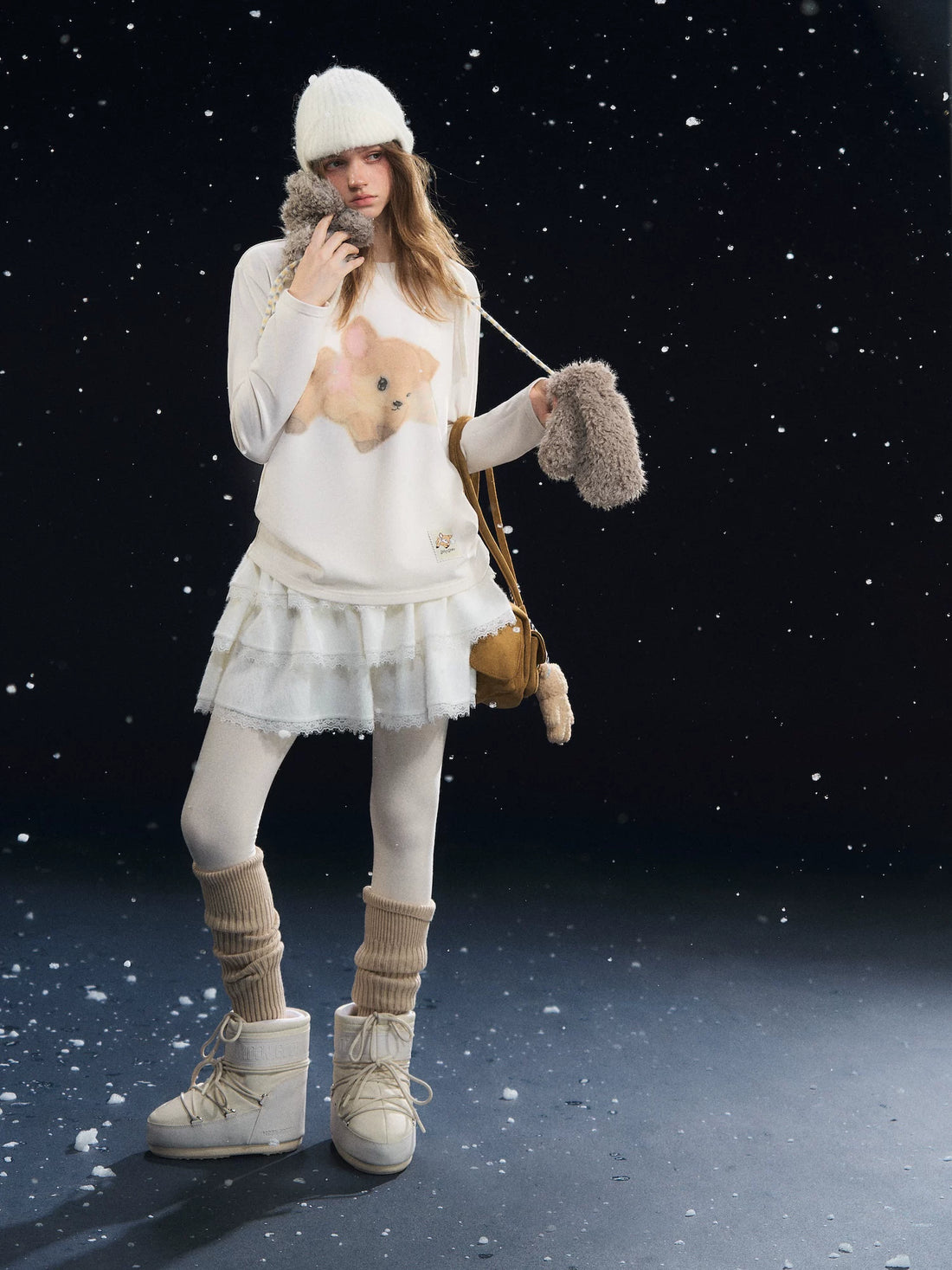 Off-White Deer Print Long-Sleeve T-shirt