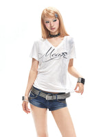 Asymmetric Letter Print T-Shirt