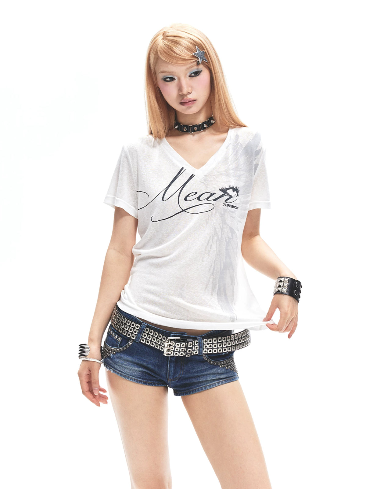 Asymmetric Letter Print T-Shirt