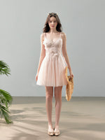 Floral Lace Tulle Slip Dress