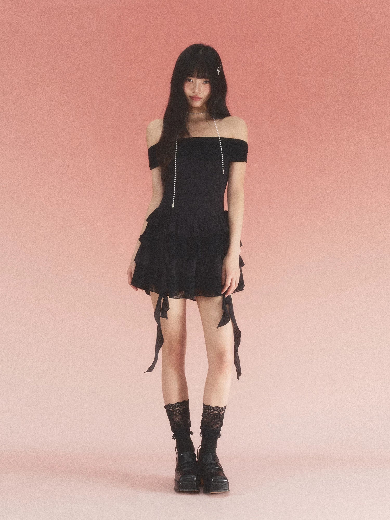 Black Lace Off Shoulder Dress